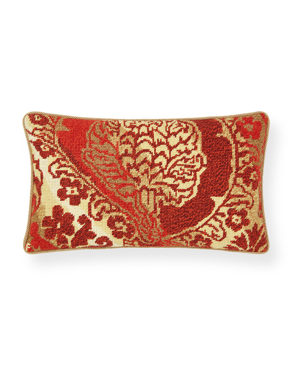 Damask Cushion in Venetian Red